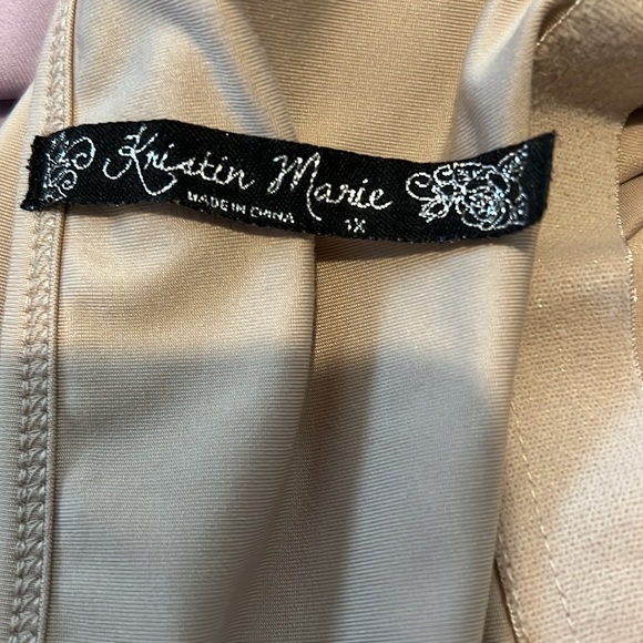 Kristin Marie Ladies Tank 1X Tan Shelf Bra Adjustable Spaghetti Straps - Picture 4 of 4